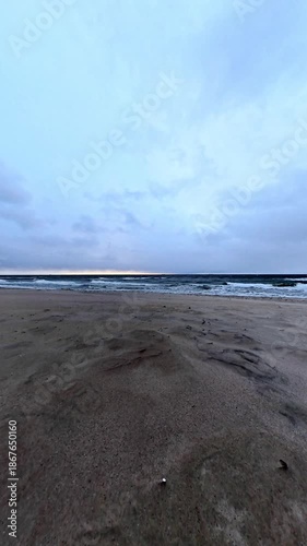 Stormy Windy Beach in the Morning Light
