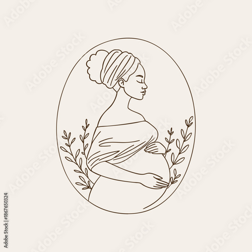 Pregnant Black woman symbol