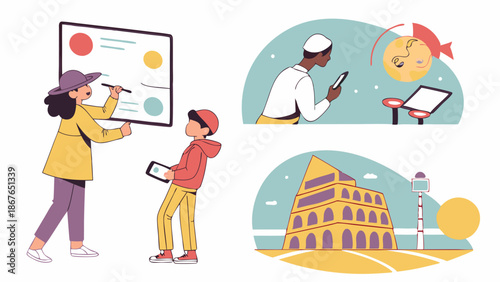 Interactive Learning and Museum Visit with Digital Technology for Education and Tourism Experiences