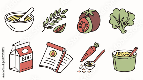 Healthy Food Icons for Nutrition Guides Recipes Diet Plans Ingredient Lists Cooking Websites for Families