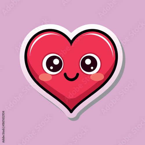 Cute Smiling Heart Kawaii Valentine Sticker