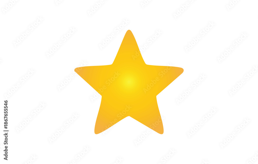 Obraz premium Gold Star Icon Isolated on White Background