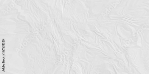 Abstract White wave paper crumpled texture. panorama white paper texture background. Old paper background ripple soft white pattern rough crumple. Crushed and creased soft paper. 