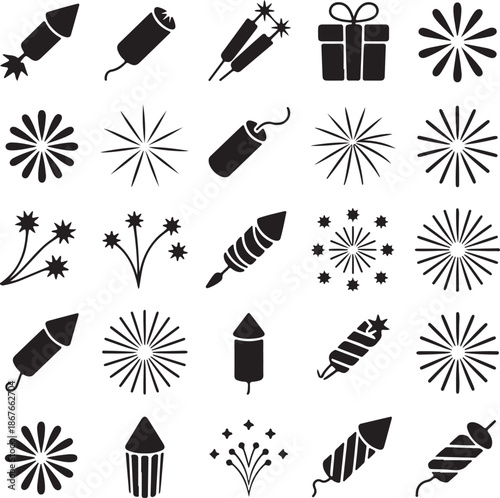 Fireworks Display Silhouettes for Celebration