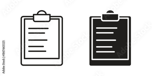 Assignment icons for web and mobile UI design. Glyph vector with editable stroke