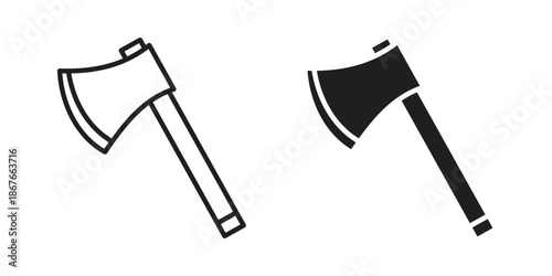 Axe icons for web and mobile UI design. Glyph vector with editable stroke