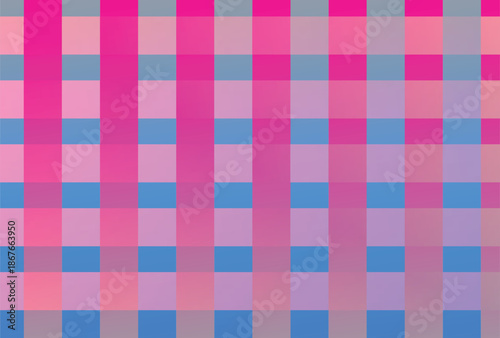 A vivid abstract mosaic of pink and blue squares forms a soft gradient checkerboard. Perfect for modern design, web backgrounds,