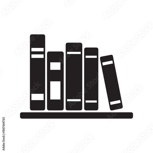 Minimal Bookshelf Silhouette Icon