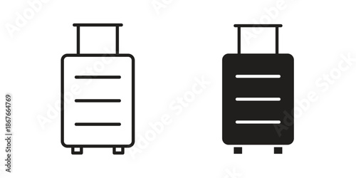 Baggage icons for web and mobile UI design. Glyph vector with editable stroke