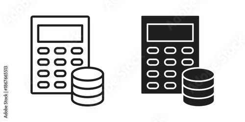 Budget icons for web and mobile UI design. Glyph vector with editable stroke