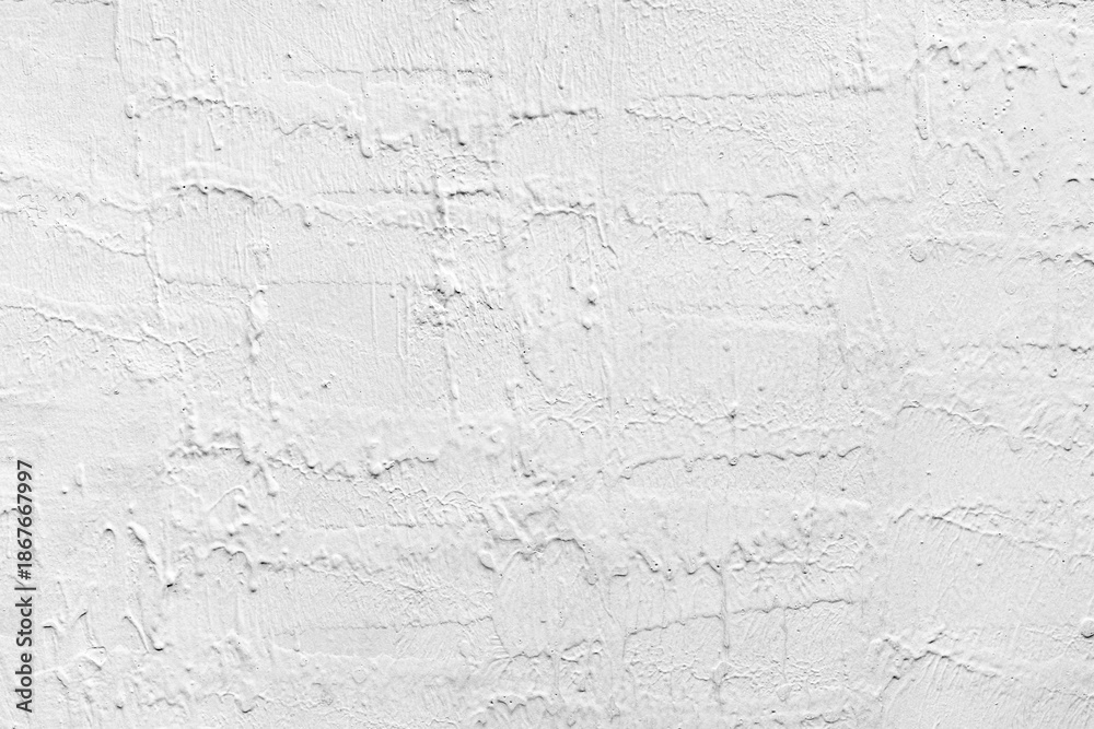 Fototapeta premium Rough textured white plaster wall surface background pattern