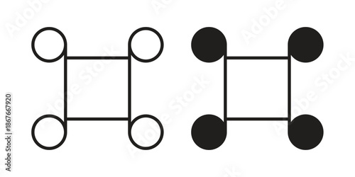 Command icons for web and mobile UI design. Glyph vector with editable stroke