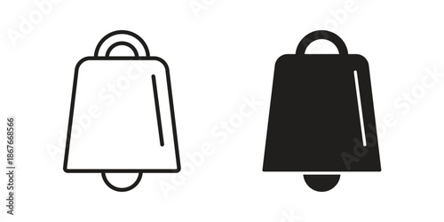 Cowbell icons for web and mobile UI design. Glyph vector with editable stroke