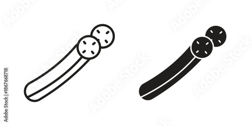 Cucumber icons for web and mobile UI design. Glyph vector with editable stroke