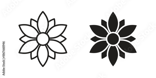 Daffodil Flower icons for web and mobile UI design. Glyph vector with editable stroke