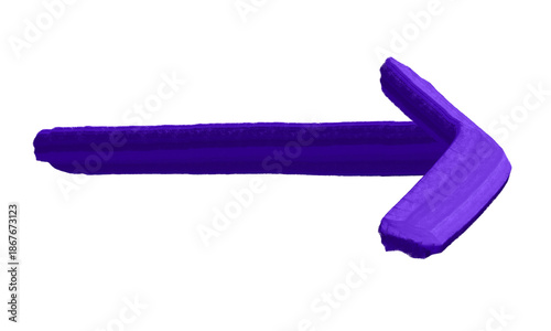 Hand-Painted Purple Arrow isolated on transparent Background.
