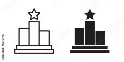 Leaderboard icons for web and mobile UI design. Glyph vector with editable stroke