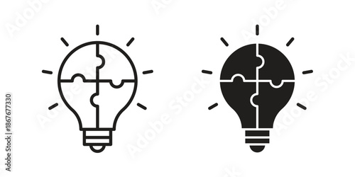 Problem solving icons for web and mobile UI design. Glyph vector with editable stroke