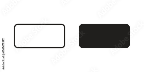 Rectangle panoramic icons for web and mobile UI design. Glyph vector with editable stroke