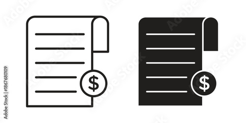 Tax icons for web and mobile UI design. Glyph vector with editable stroke