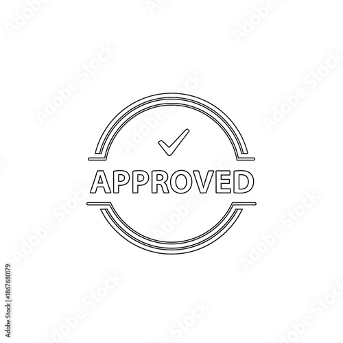 Approved Seal with Checkmark for Certification and Validation Purposes