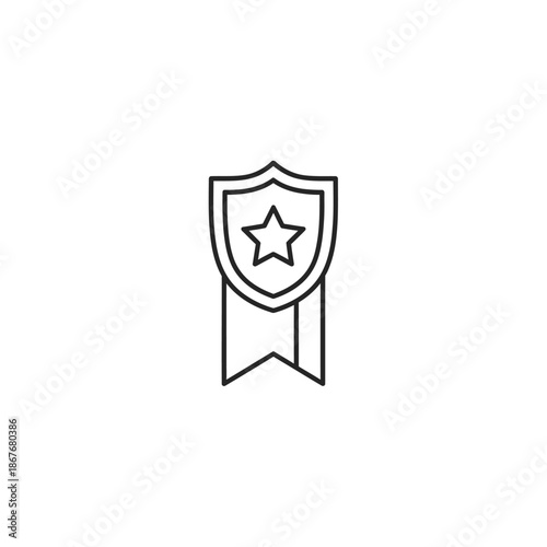 Award Ribbon Medal with Star Emblem for Recognition and Achievement