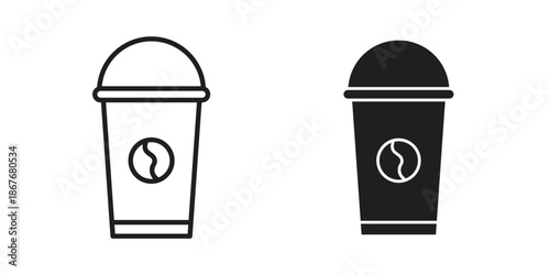 Togo Cup icons for web and mobile UI design. Glyph vector with editable stroke