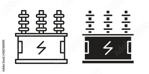 Transformer icons for web and mobile UI design. Glyph vector with editable stroke
