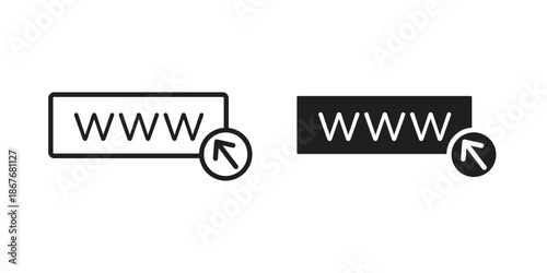 Url icons for web and mobile UI design. Glyph vector with editable stroke