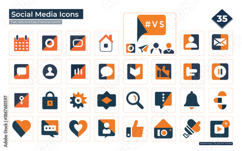 social media icons on white background