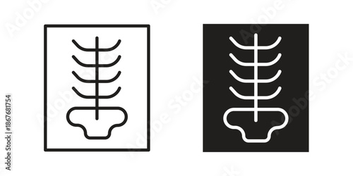 X ray icons for web and mobile UI design. Glyph vector with editable stroke