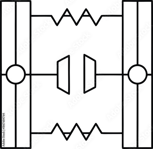 wave function collapse line art vector illustration on transparent background
