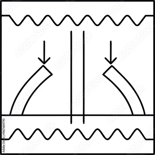 wave function collapse line art vector illustration on transparent background