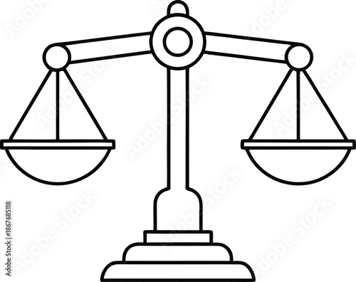 tipping point scale line art vector illustration on transparent background