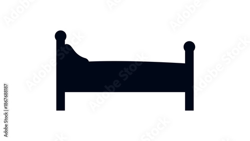 wooden bed wood sleep sleeping emoji symbol sign icon vector illustration isolated flat bedroom furniture