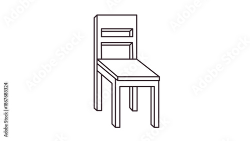 wooden chair furniture emoji symbol sign icon vector illustration isolated flat wood brown