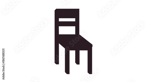 wooden chair furniture emoji symbol sign icon vector illustration isolated flat wood brown