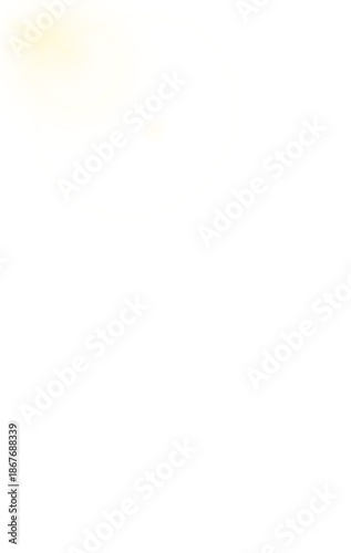 Yellow Circular Light Ring Glow Isolated on Transparent Background PNG