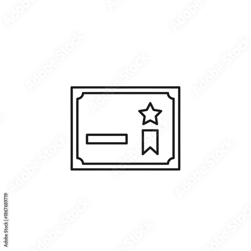 Close-Up of Certificate Award Document with Ribbon and Star Badge