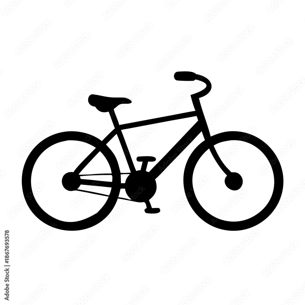 Obraz premium Bicycle silhouette icon representing eco-friendly transportation and outdoor activity