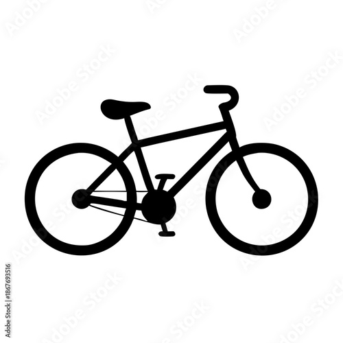 Minimalist black bicycle silhouette graphic for diverse design and icon needs