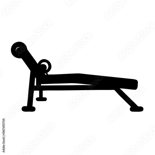 Adjustable workout bench silhouette for fitness and strength training icon