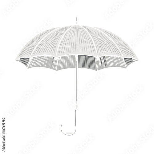 Elegant Transparent Umbrella Illustration for Rainy Days and Weather Protection