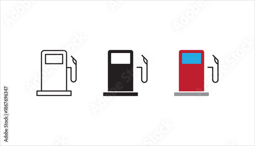 Fuel pump icon set. Gas station icon design. vector illustration on white background