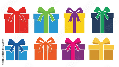Colorful assortment of gift boxes with ribbons ideal for celebrations