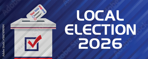 Local Election 2026 Simple Banner with Professional Typography