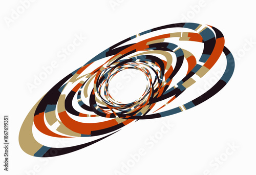 Vibrant Swirling Abstract Design Featuring Intersecting Colorful Ellipses Creating a Dynamic Sense of Movement and Layered Dimensionality