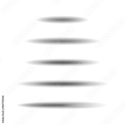 Set of oval vector shadows