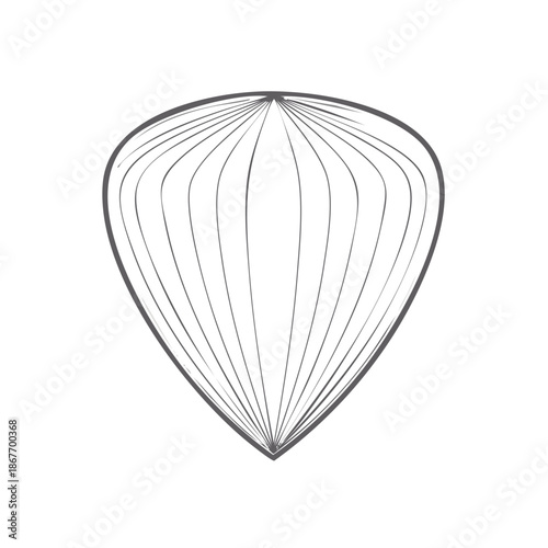 Guitar Pick Line Art: Minimalist Design for Music Instruments, Simple Musical Template, Outline Shape for Musicians