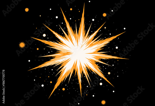 Explosive Celestial Energy Burst Illuminating the Cosmos with Radiant Light and Starry Cosmic Patterns Against a Dark Mystic Universe Background